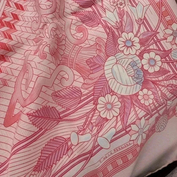 Hermes Carre 90 Jeux De Paille Scarf Pink - Picture 11 of 17